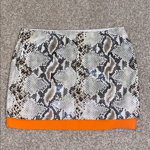 Faux snake print skirt